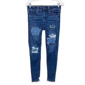 American Eagle Jegging Super Super Stretch X Jeans Women 4 Distressed Grunge
